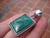 .925 Silver Malachite Stone  pendant, Taxco, Mexico A8654