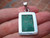 .925 Silver Malachite Stone  pendant, Taxco, Mexico A8654
