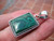 .925 Silver Malachite Stone  pendant, Taxco, Mexico A8654