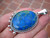 .925 Silver Azurite Pendant Necklace Taxco Mexico  A8692