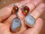 925 Silver Agate Geode Amber Earrings Taxco Mexico A8466