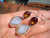 925 Silver Agate Geode Amber Earrings Taxco Mexico A8466