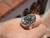925 Silver Pyrite Ring Taxco Mexico Size 7.5 ( 6.5-8.5 ) Adjustable A678