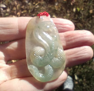 Natural jadeite Jadeite Jade Dragon pendant necklace Myanmar ch846