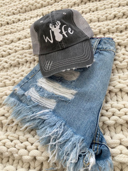 Wife Deer Head Embroidered Trucker 