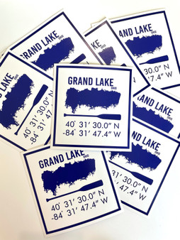 Grand Lake Coordinates Sticker