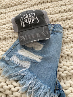 Crazy Happy Embroidered Trucker Hat