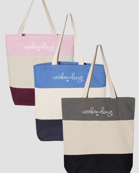 Weekending Embroidered Beach / Lake Tote Bag