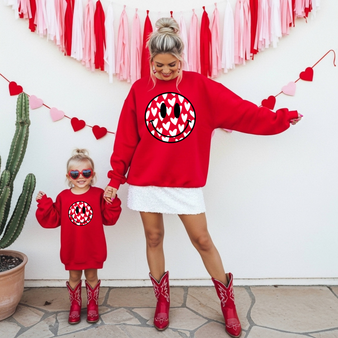 Mama Mini Smiley Valentine Crew Neck Sweatshirt