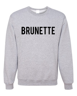 brunette sweatshirt