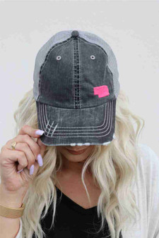 Nebraska in Pink Embroidered Trucker Hat
