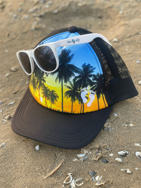 Bare Feet Only Palm Trees Snapback Trucker Hat 
