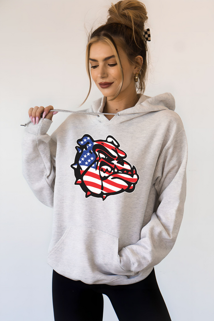 Patriotic Bulldog Face Graphic Sweatshirt