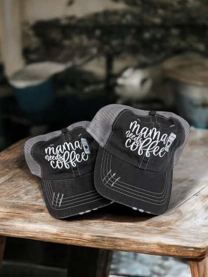 Mama Needs Coffee Embroidered Trucker Hat