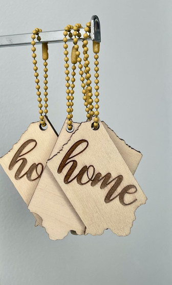 Iowa Home Wood Keyring