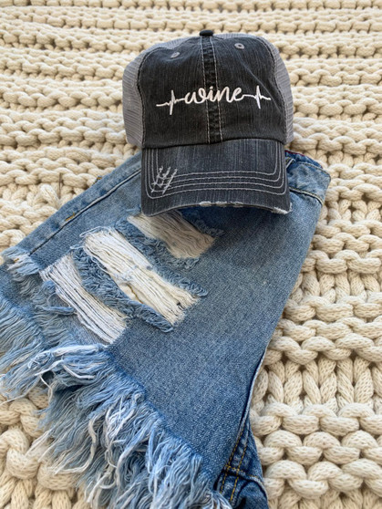 Wine Heartbeat Trucker Hat