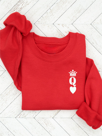 Queen of Hearts Cozy Valentine Sweatshirt 