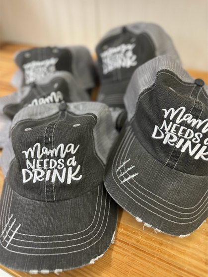 Mama Needs a Drink Embroidered Trucker Hat