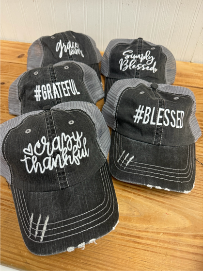 5 Pack Gratitude Embroidered Trucker Hat