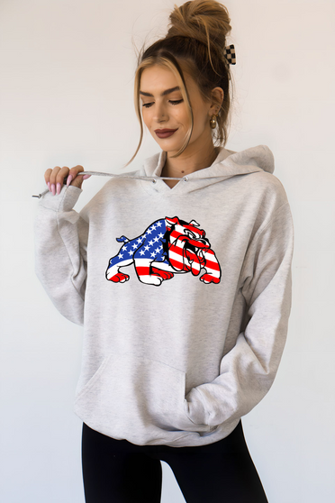 Patriotic 4 Legged Bulldog Graphic Sweatshirt