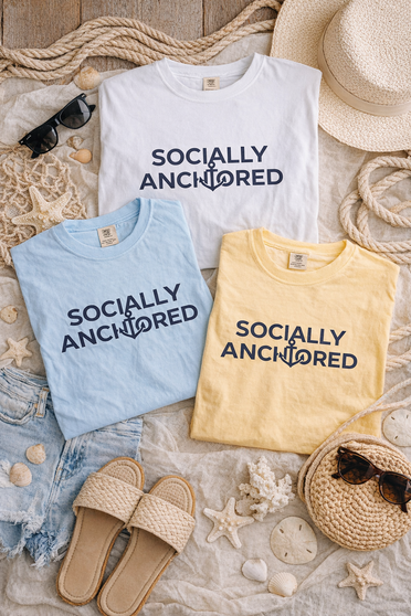 Socially Anchored Comfort Color Short Sleeve Tee