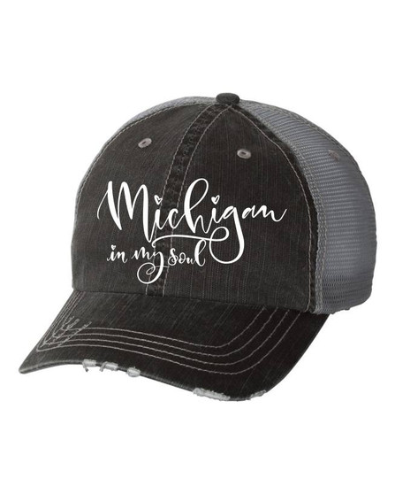 Michigan in my Soul Stitch Embroidered Trucker Hat