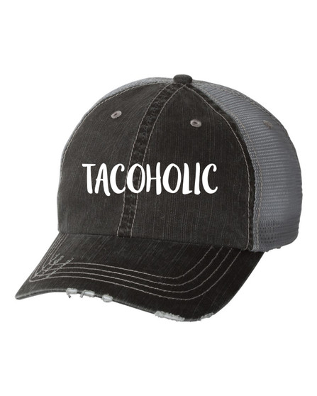 Tacoholic Embroidered Gray Trucker Hat