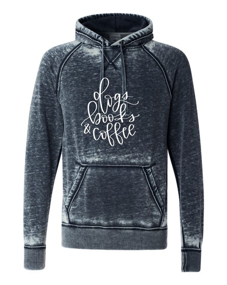 Dogs Books & Coffee Softstyle Vintage Hoodie