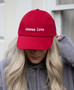 Choose Love Embroidered Red Baseball Hat