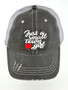 Just A Small Town Girl Ohio Embroidered Trucker Hat