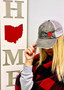 Ohio Embroidered in Red Trucker Hat
