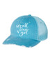 Small Town Girl with Heart Embroidered Trucker 
