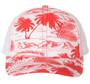Bare Feet Only Red Island Print Trucker Hat