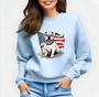 Patriotic Bulldog Graphic Crewneck Sweatshirt
