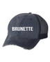 Brunette Embroidered Navy Trucker Hat