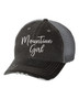 Mountain Girl Embroidered Gray Trucker Hat