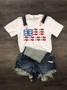 USA Flag Heart Softstyle Tee 