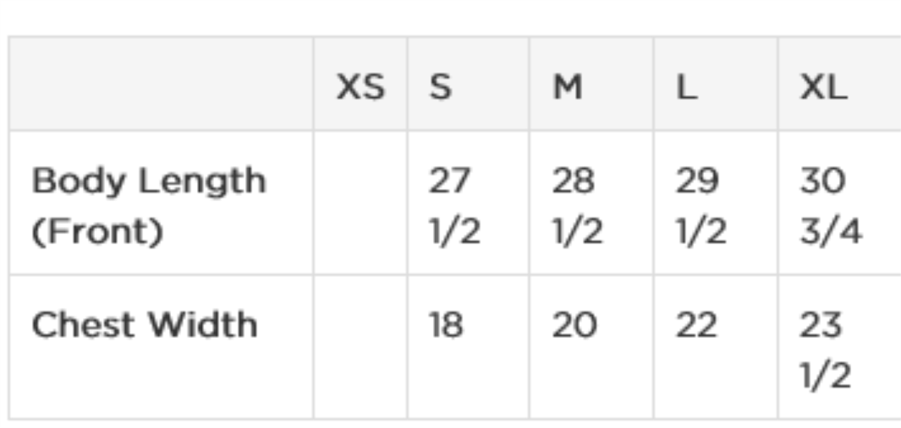 Bum Size Chart