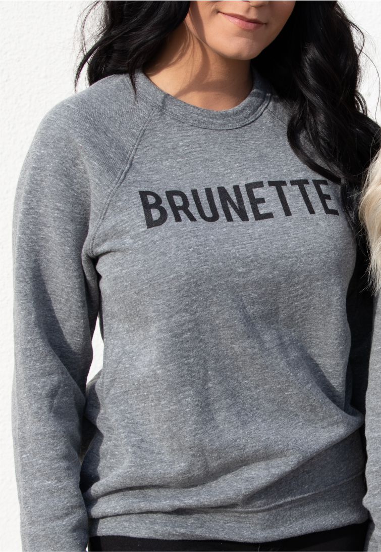 brunette sweatshirt