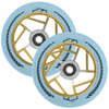 Fuzion Apollo Baby Blue / Gold 110mm (PAIR) - Scooter Wheels