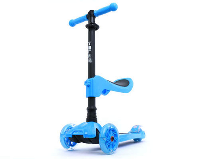 I-Glide Kids 3-Wheel Scooter Plus Seat | Blue