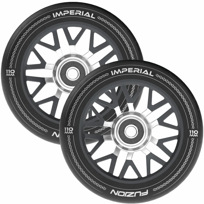 Fuzion Imperial Black 110mm (PAIR) - Scooter Wheels