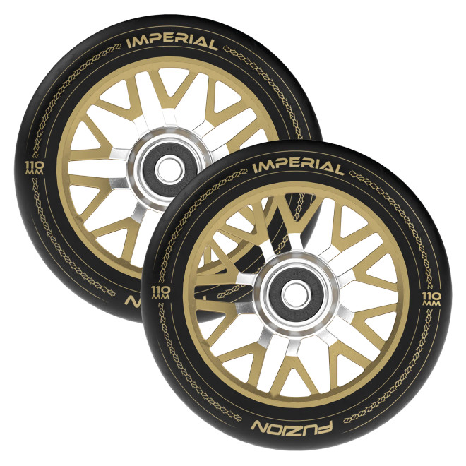 Fuzion Imperial Gold 110mm (PAIR) - Scooter Wheels