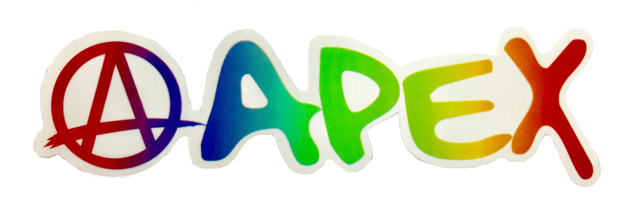 Apex Logo Sticker Rainbow Medium 3.5" - Metrikx Scooters Canada