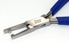 European style nose pad pliers, designed uses opposing Jaws to securely hold the pad correctly and firmly while adjusting. This tool has No spring and overall length is 6”. 