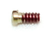 This 0-64 Coated threaded screw is often used on traditional B & L frames.  This thread size 0-64 thread is used primarily in Optical eyewear and Jewelry.  The thread diameter is 1.32mm, Head diameter  0.071" / 1.8mm and Overall length is a plus 1/8" / 3.4mm,  finish color is Silver, material nickel silver sold in 100 count vials