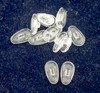 Premium grade soft silicone "Push-On" mount nose pads 13.5mm "Tear Drop" Shape. Packaged in 25 pair bags  
 Special Mix-N-Match Nose pads pricing on 25 pair bags
Final price determined by “Shopping Cart Total” of “Premium Nose Pads”