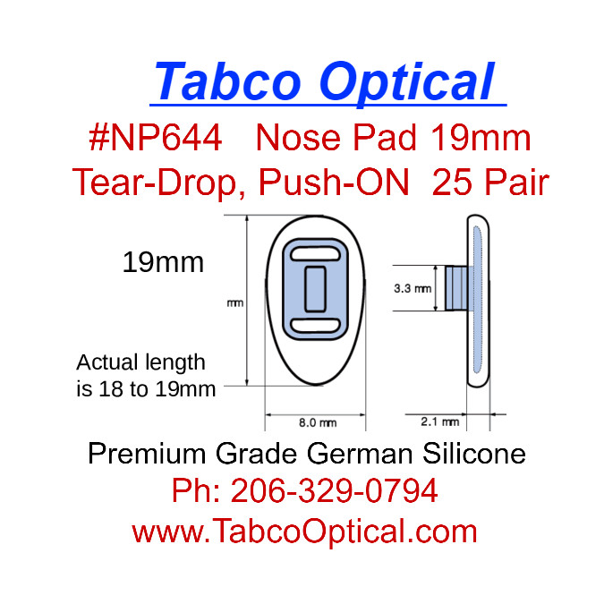 Screw-On Silicone Nosepad Oval 25 Pairs | tabcooptical
