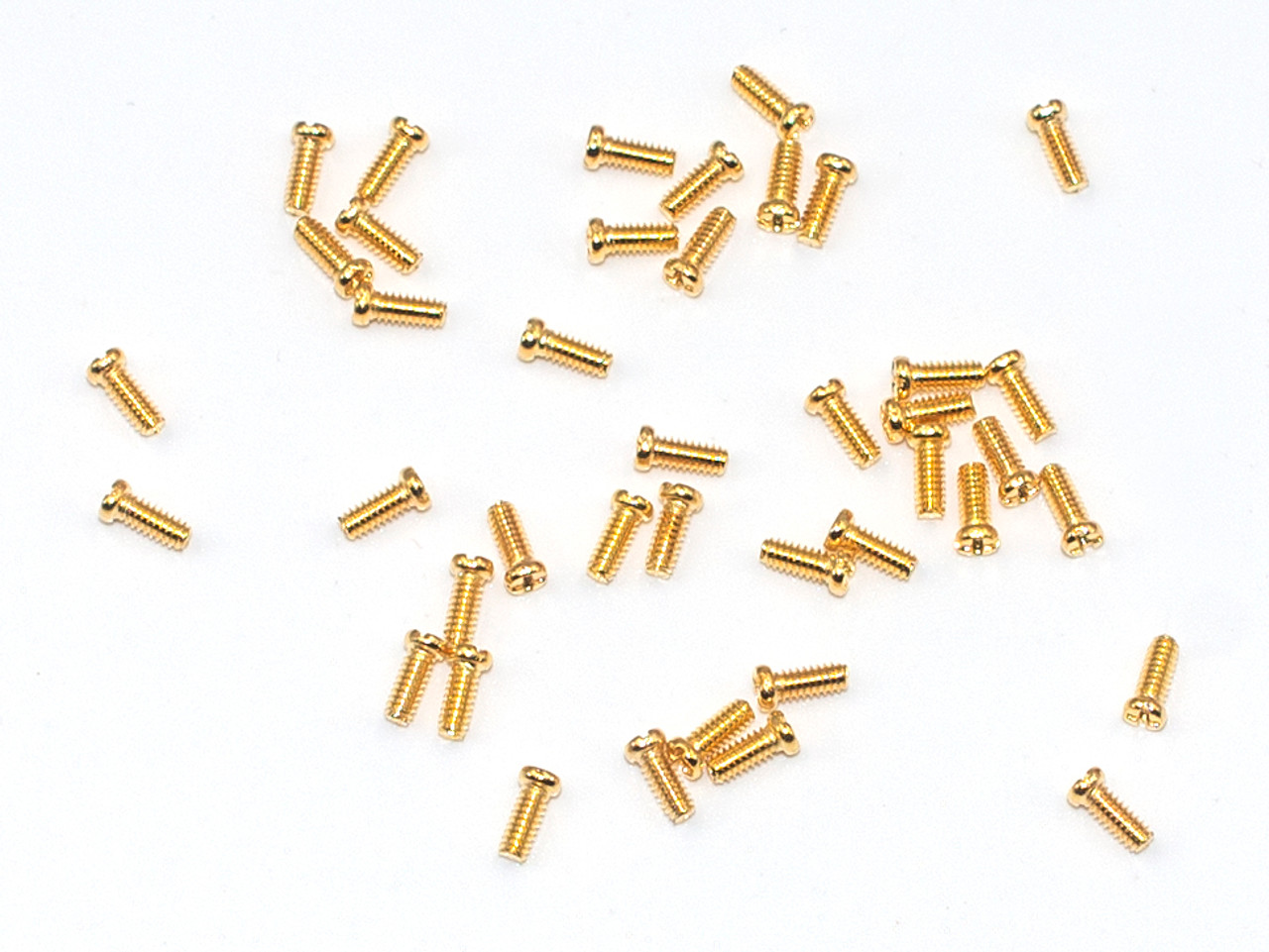 Screw small head Phillips; Thread M1.4 (1.4mm), 2.0mm Head, 4.0mm Length SS  Gold #SM320G