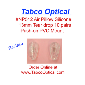 Air Pillow Nose pad Push-On 13mm Tear drop Silicone 10 Pairs #NP512